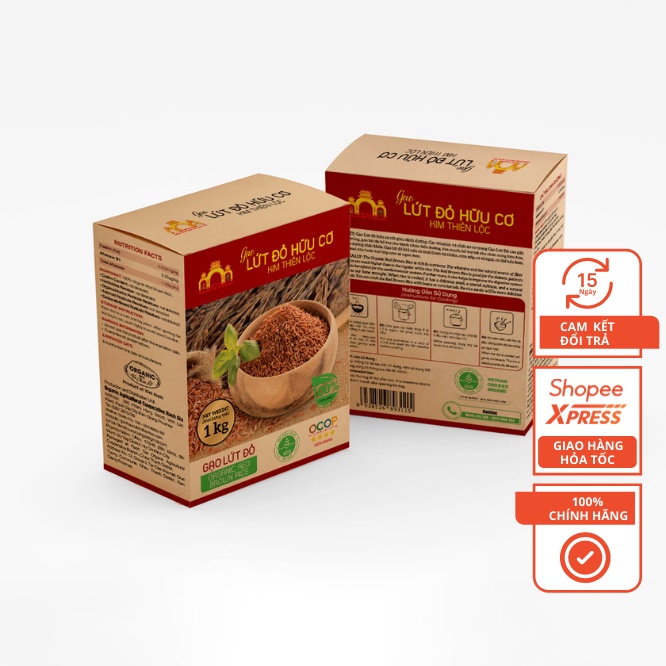 Gạo Lứt Đỏ Hữu Cơ Túi 1kg