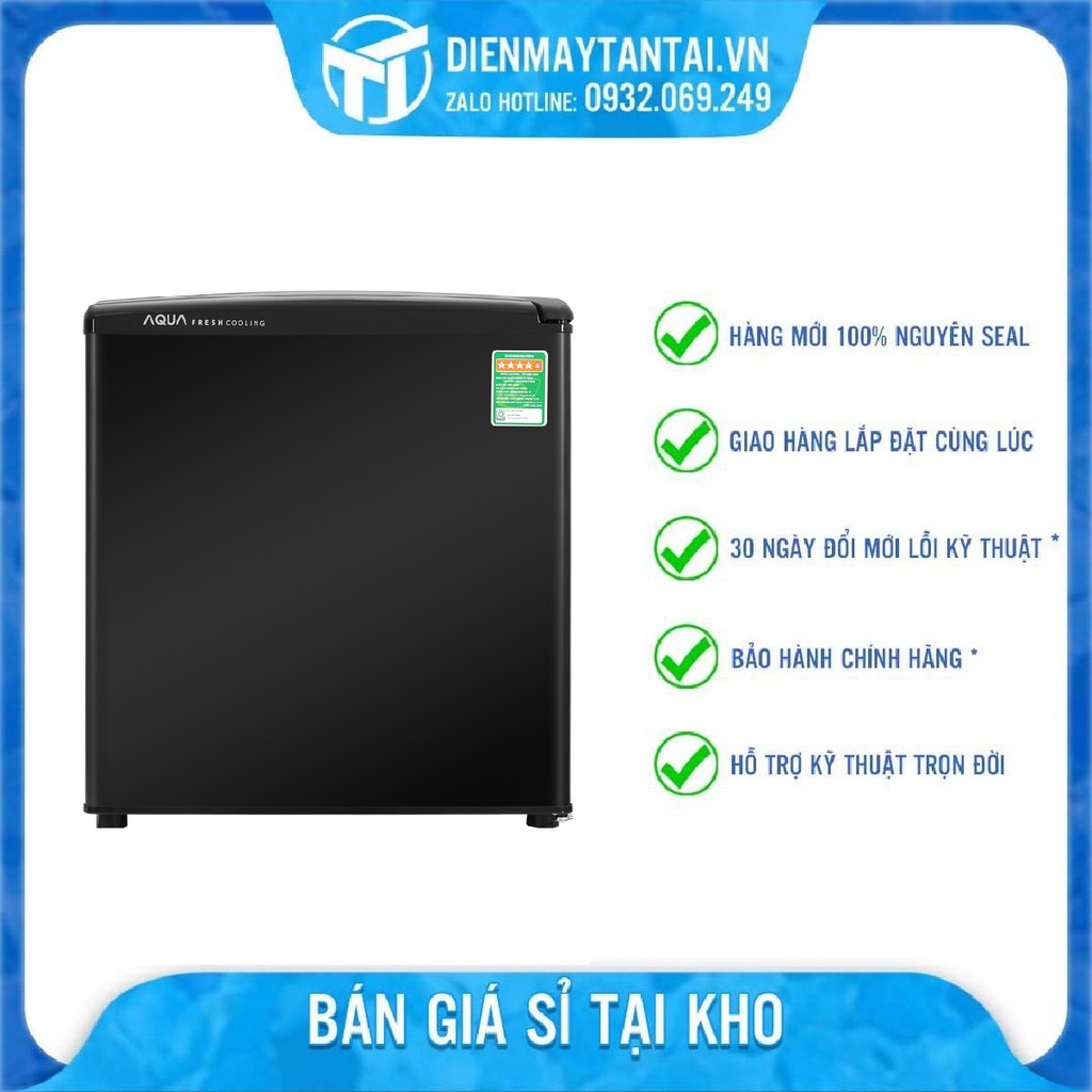 Tủ lạnh Aqua 50 lít AQR-D59FA(BS) - Thiết kế nhỏ gọn, Màu đen sang trọng, Khay kính chịu lực, Miễn phí giao hàng HCM.