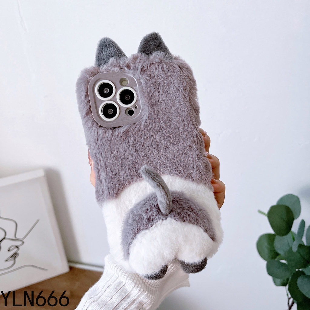 Ốp Điện Thoại Đính Lông Nhung Cho iPhone14 PRO MAX 13 PRO MAX 12 PRO MAX 11 PRO MAX 12mini 13mini X Xs MAX Xr 6 6S 7 8 PLUS SE2