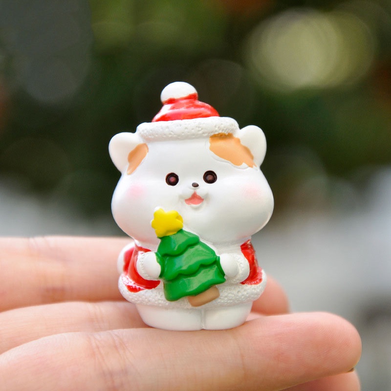 Mô hình Giáng sinh Chó Mèo Tuần Lộc Heo Ngỗng biểu cảm dễ thương trang trí bàn làm việc taplo ô tô quà tặng bạn bè- Rápp