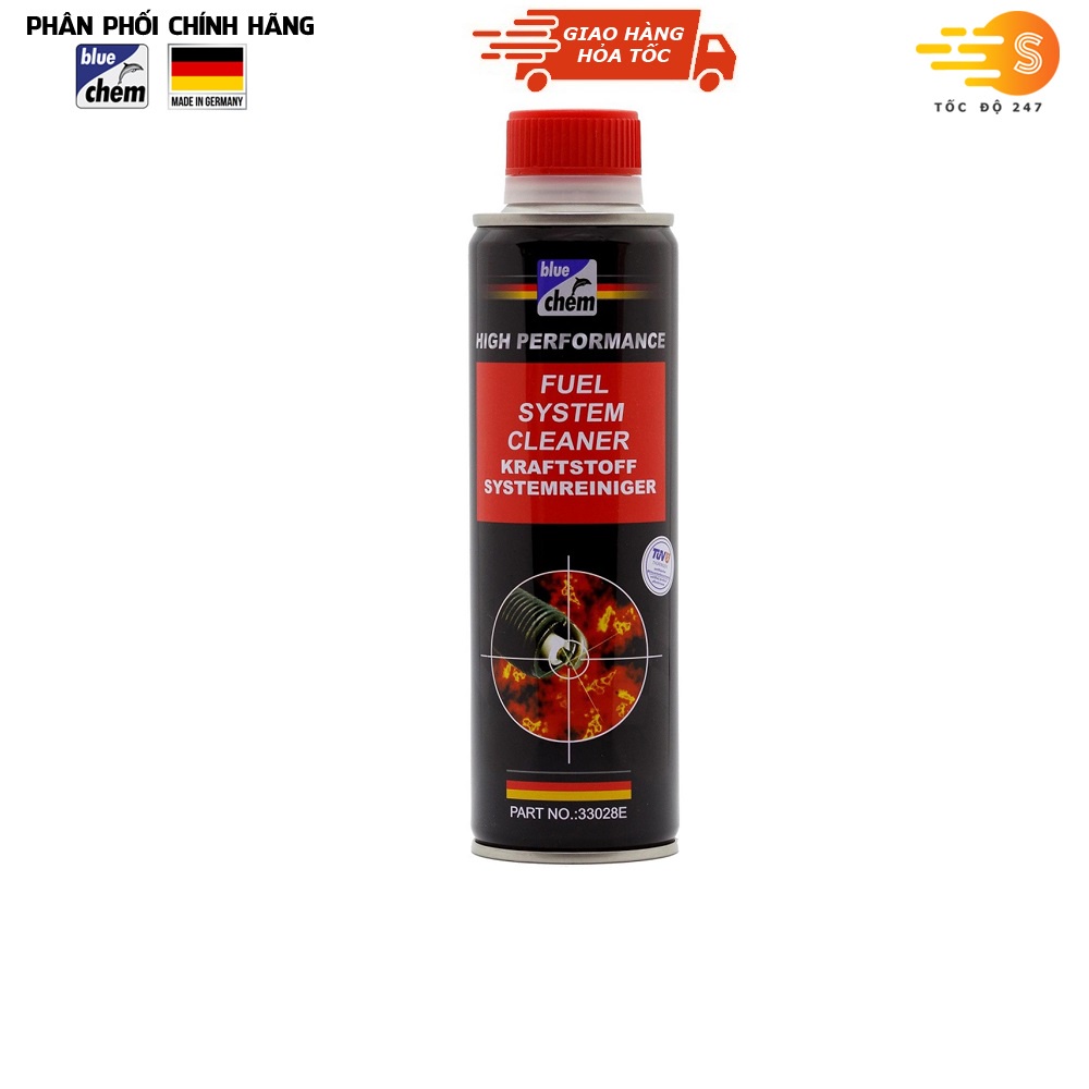 Phụ gia xăng cho ô tô Bluechem 33028E - dung dịch vệ sinh buồng đốt ô tô
