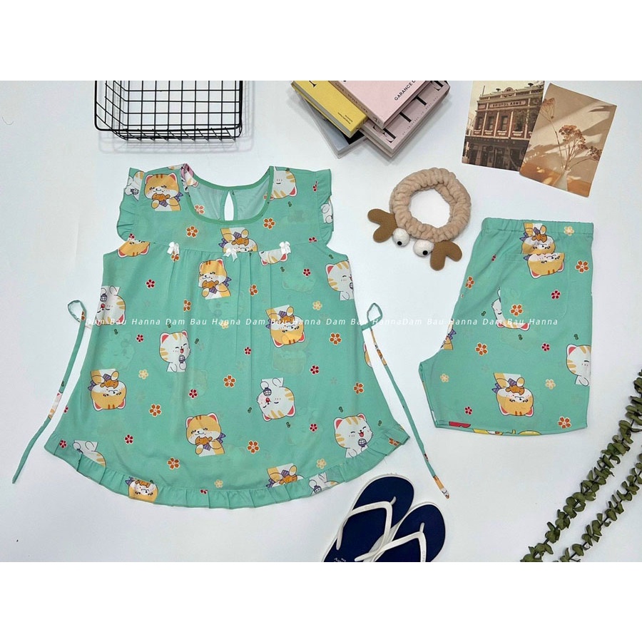 [SIZE 40-70KG] Đồ bộ bầu mặc ở nhà quần đùi dễ thương thoải mái cho mẹ bầu trẻ vải lụa hàn cao cấp rất mát và nhẹ