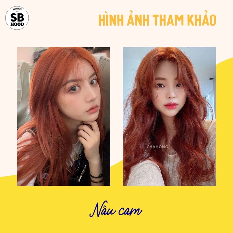 Kem nhuộm tóc màu nâu cam  tặng kèm oxi, bao tay