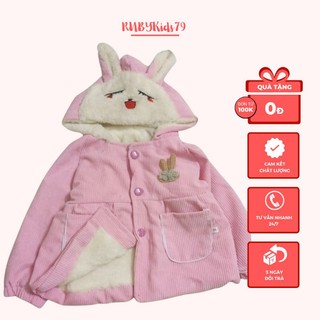 Áo khoác nhung lót lông cho bé gái từ 6 - 20kg - rubykids79