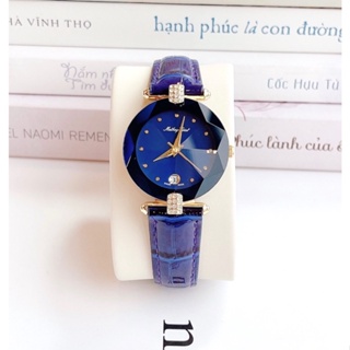 Đồng hồ nữ dây da Mathey Tissot Blue diamond