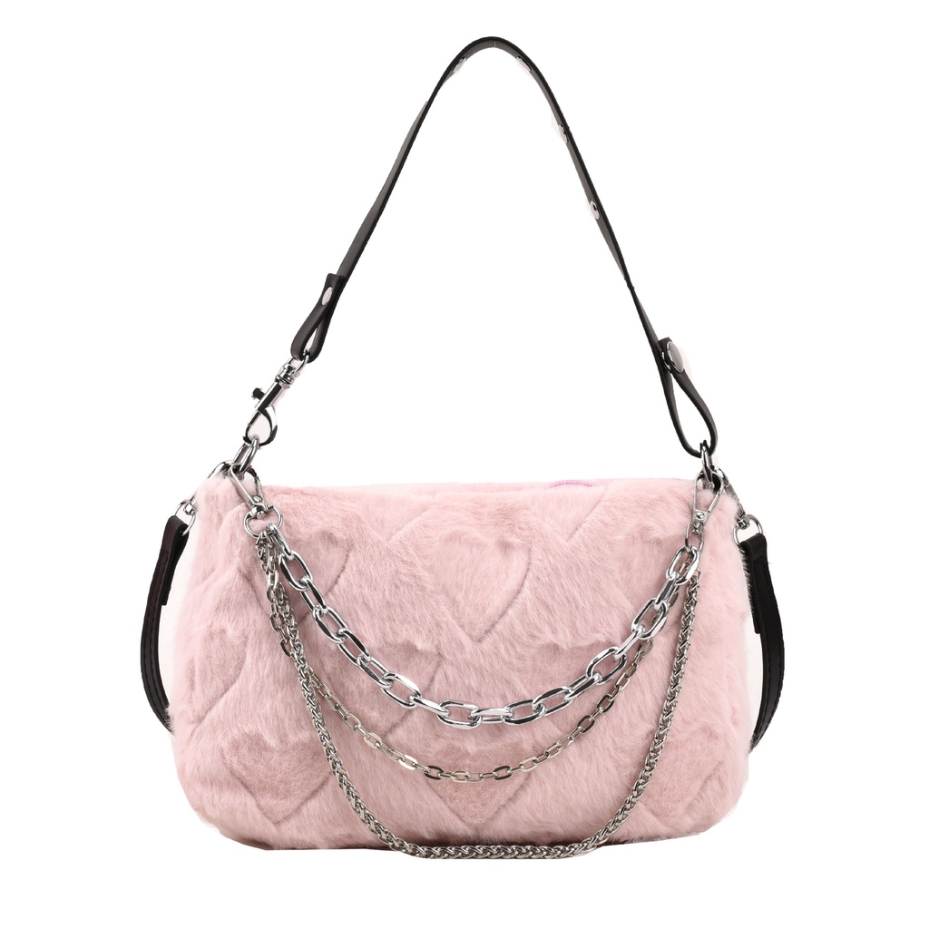 Túi Xách Đeo Vai Phủ Bông Phối Dây Xích Thời Trang Mùa Thu Mới 2022 Dành Cho Nữ