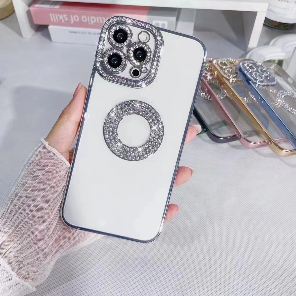 Ốp Điện Thoại Đính Kim Cương Giả Chống Rơi Chống Sốc Cho iPhone 14 13 12 11 Pro Max