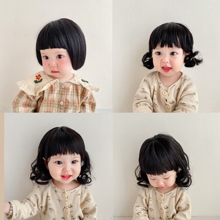 Tóc giả nguyên đầu xoăn ngắn siêu dễ thương cho bé gái từ 0-18 tháng mybaby