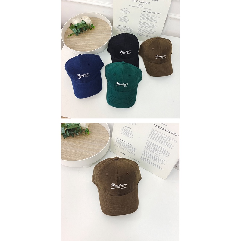 Mũ Lưỡi Trai Mềm Vành Cong In Chữ Thời Trang Bốn Mùa Phong Cách Hàn Quốc Chất Lượng Cao