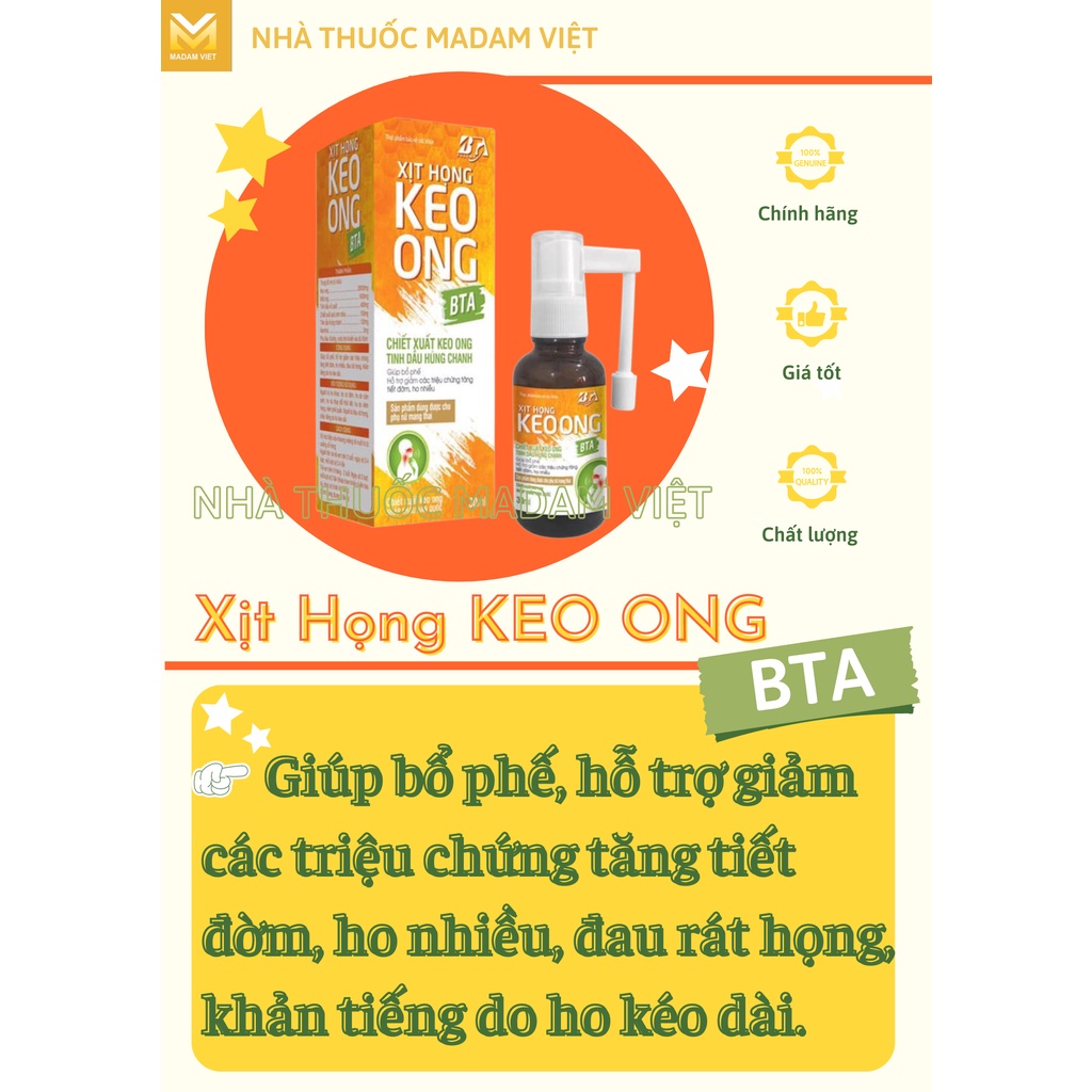 Xịt họng keo ong BTA