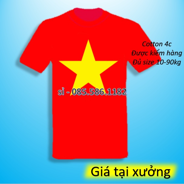 [10-90kg] sỉ áo cờ đỏ sao vàng cao cấp