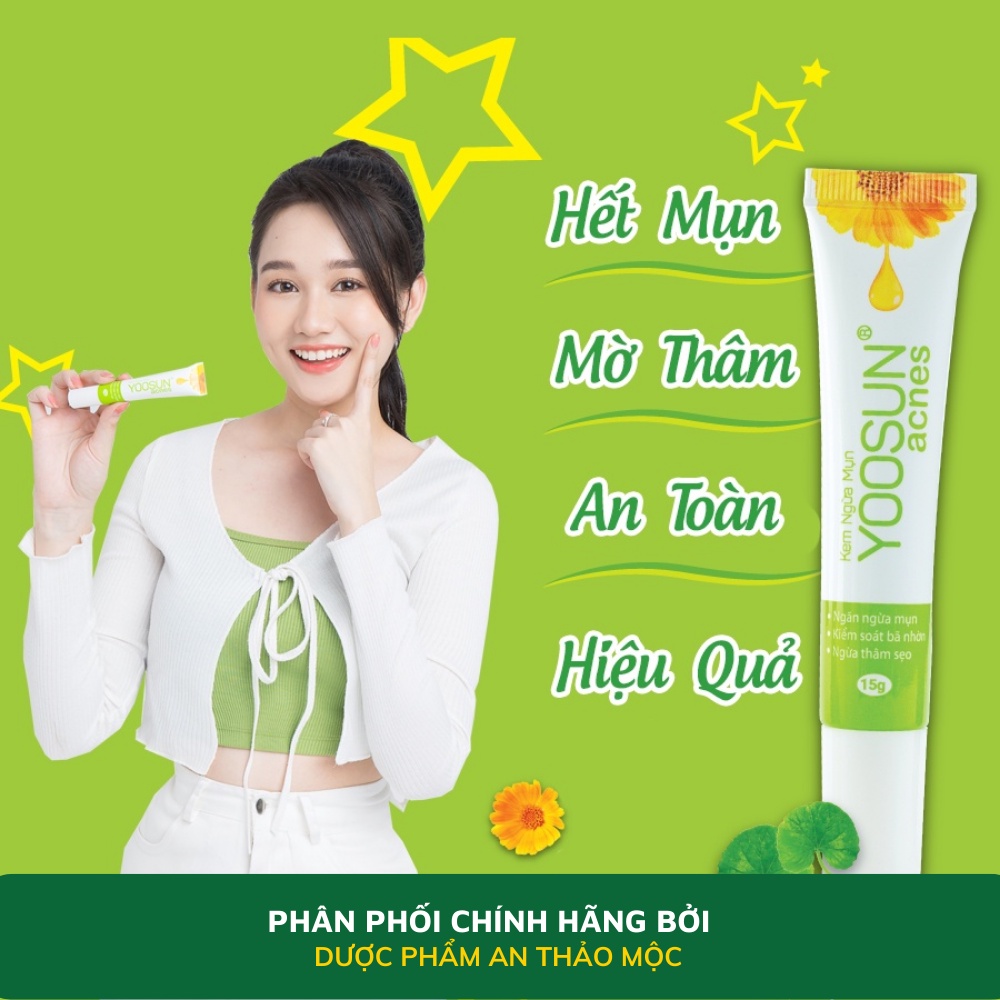 Kem Yoosun Acnes ngừa mụn giảm thâm nhanh kiểm soát bã nhờn phục hồi vùng da hư tổn tuýp 15g