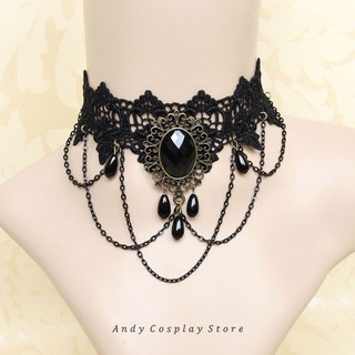 [CÓ SẴN] Vòng cổ choker ren hạt đen JL-150