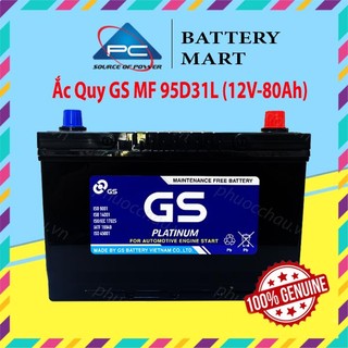 Bình ắc quy 12v-80ah, ắc quy ô tô gs mf 95d31l/r
