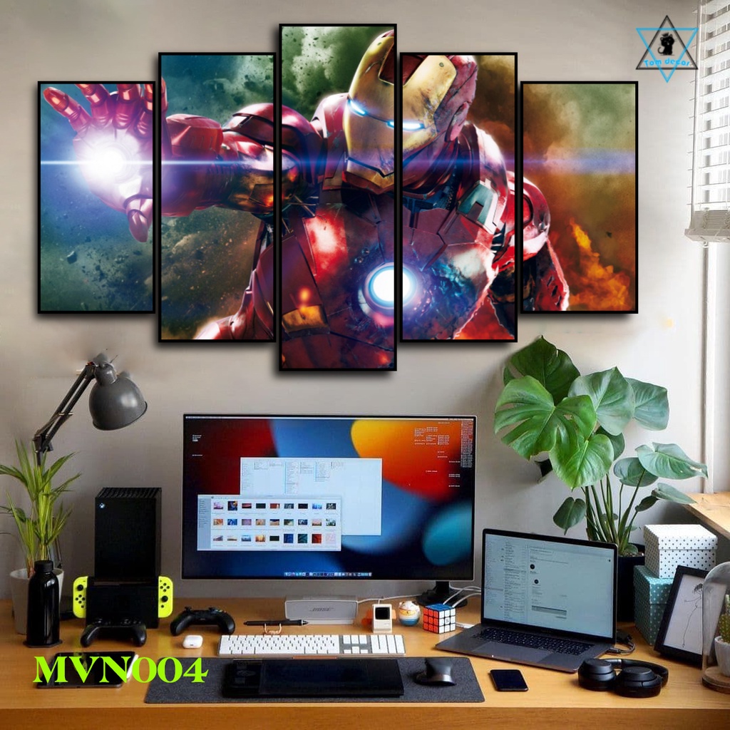 Tranh dán tường marvel iroman - nhựa formex dán tường - tranh phòng game