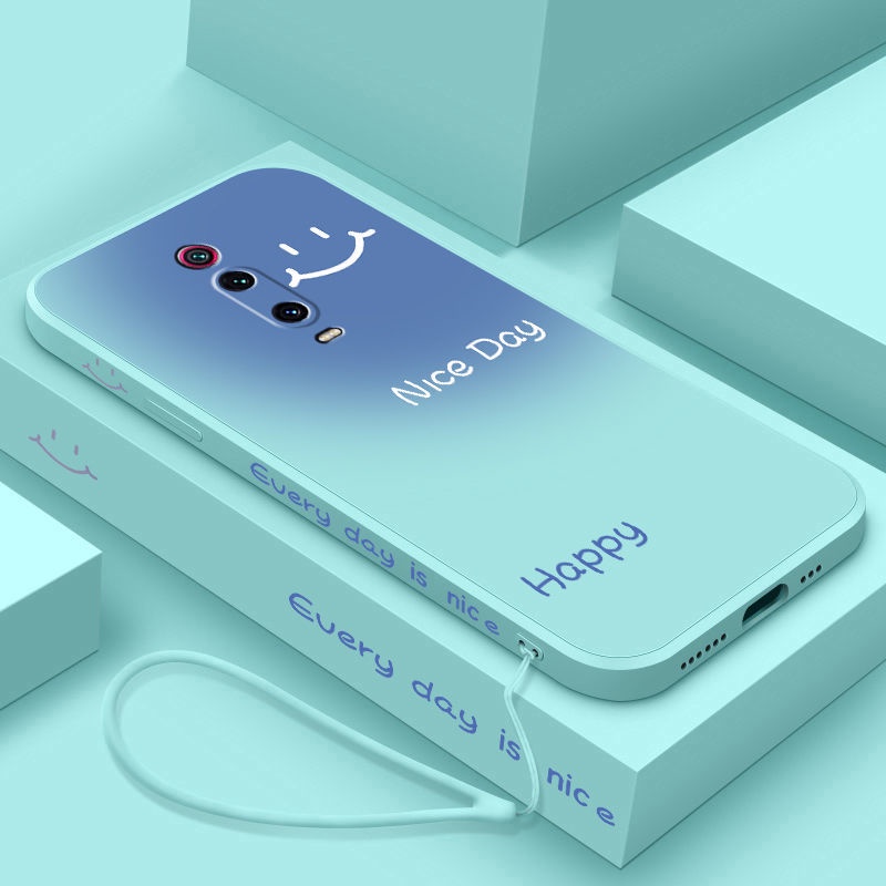 Ốp Điện Thoại Silicon Dẻo Hình Mặt Cười Dễ Thương Kèm Dây Đeo Cho redmi k20pro redmi k20 xiaomi 9t 9tpro