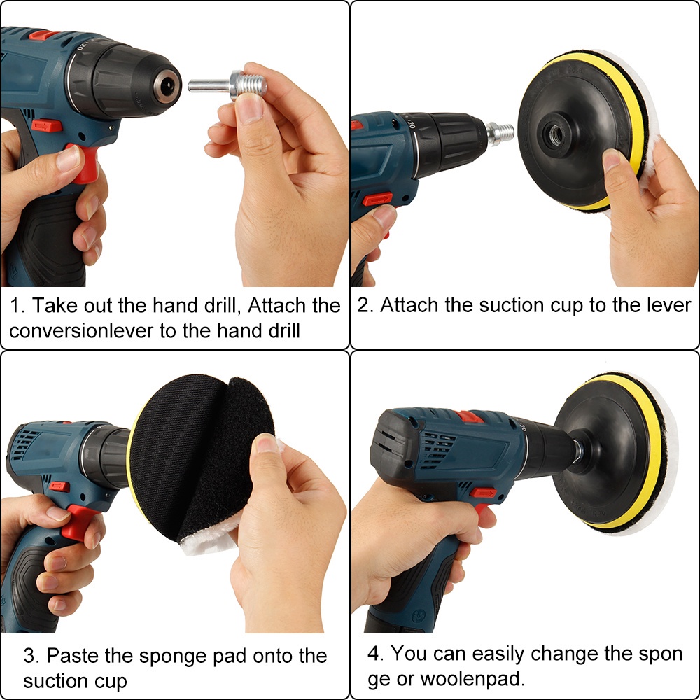 Bộ 5 Miếng Vải Len Tròn 6 inch Đánh Bóng Xe Hơi Chuyên Dùng