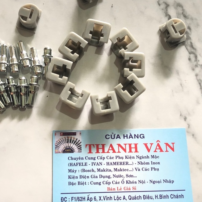 Ốc cam chữ U liên kết gỗ , Chốt cài âm đỡ kệ gỗ 2 thành phần và 3 thành phần (COMBO 100con)