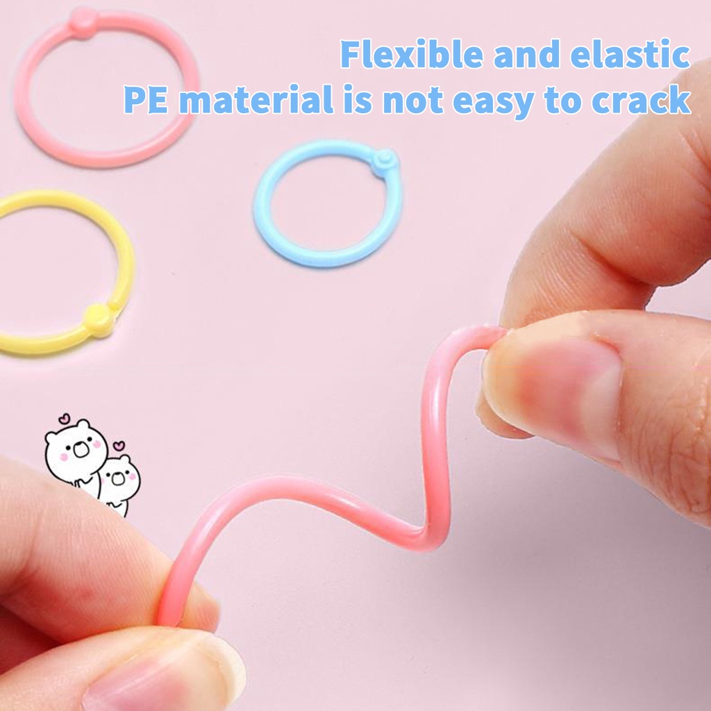 Vòng Kẹp Đa Năng Bằng Nhựa 15mm Nhiều Màu Sắc|24mm|30mm Cho Sổ Tay Giấy Tự Làm