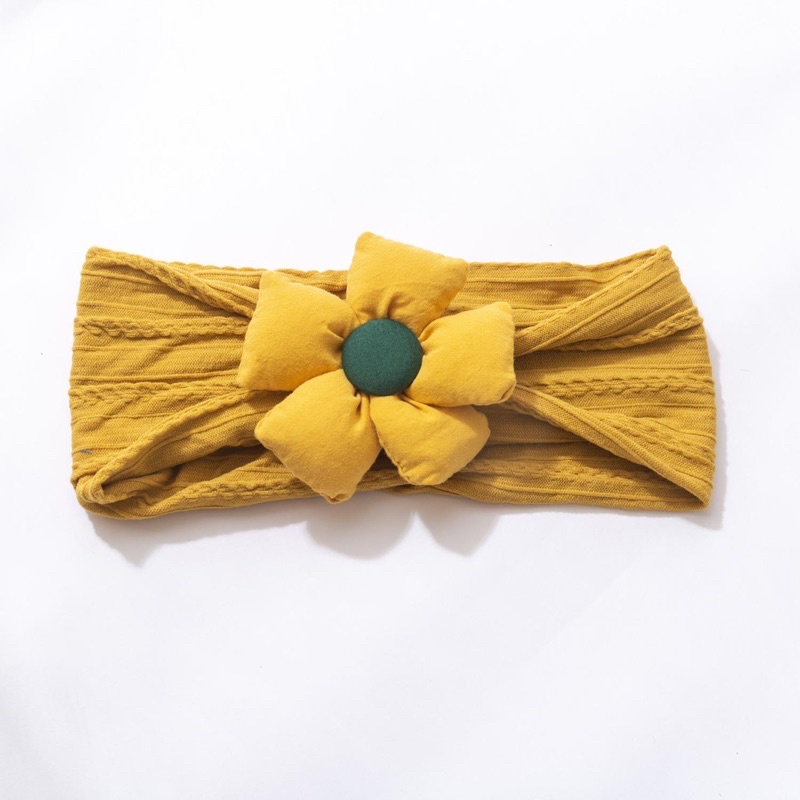 Turban vải mềm bản to nơ phồng cho bé gái