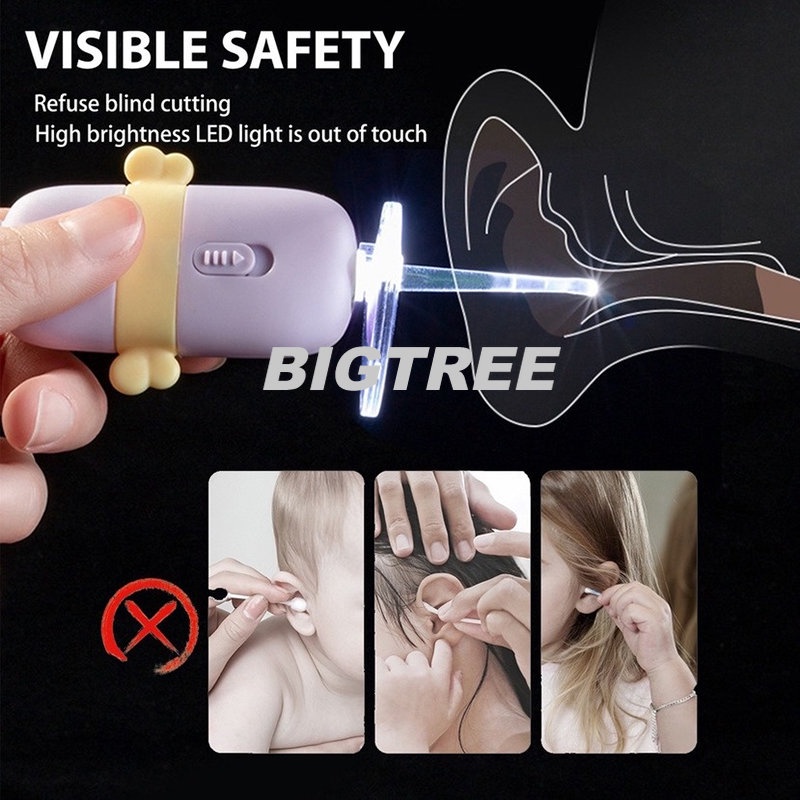 Dụng Cụ Lấy Ráy Tai Có Đèn LED / Kính Lúp / Nhíp Dành Cho Em Bé