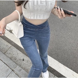 QUẦN JEANS ỐNG LOE CẠP CAO EO ĐÀN HỒI NỮ