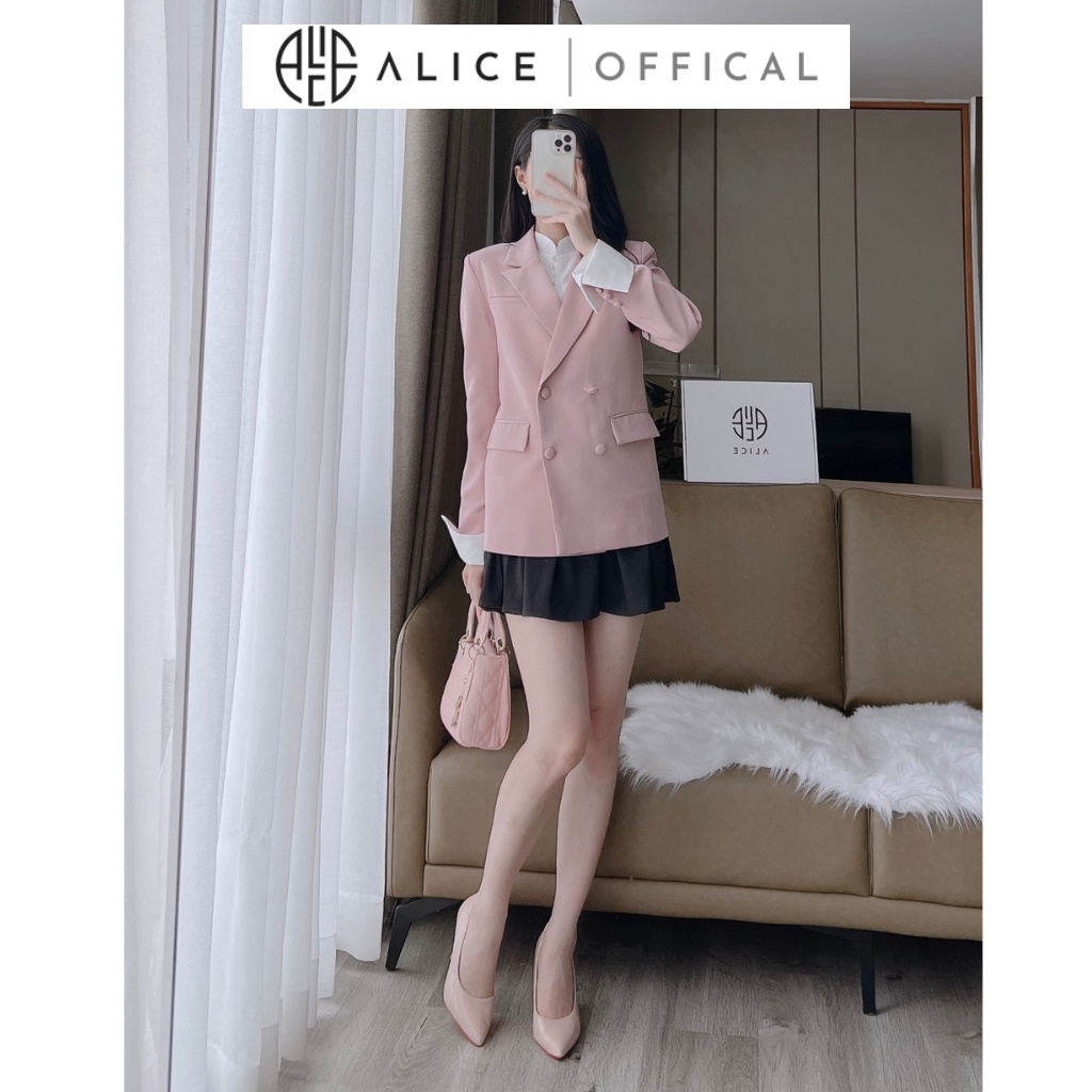 Áo Blazer Cổ Vest Bọc Cúc ALICE Thiết Kế Đơn Giản Sang Trọng Lịch Sự, Chất Vải Mềm Mịn Cao Cấp A220