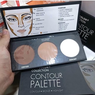 [USA] Bảng Phấn Tạo Khối Và Highlight City Color Contour Palette 3 Ô