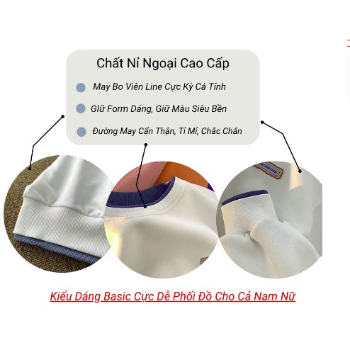 Áo Sweater nam nữ Chất Nỉ Cotton, from rộng Áo nỉ Siêu Hot Phong Cách Hàn Quốc