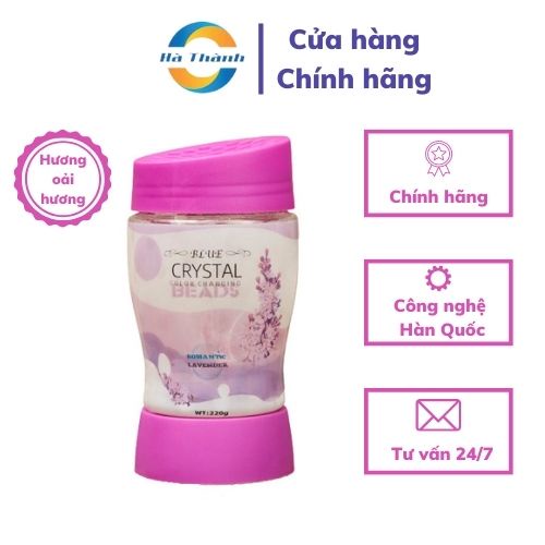 Sáp thơm khử mùi Blue Crystal 220G - Dạng hạt pha lê, có đèn LED đổi màu, thơm phòng và khử mùi ô tô