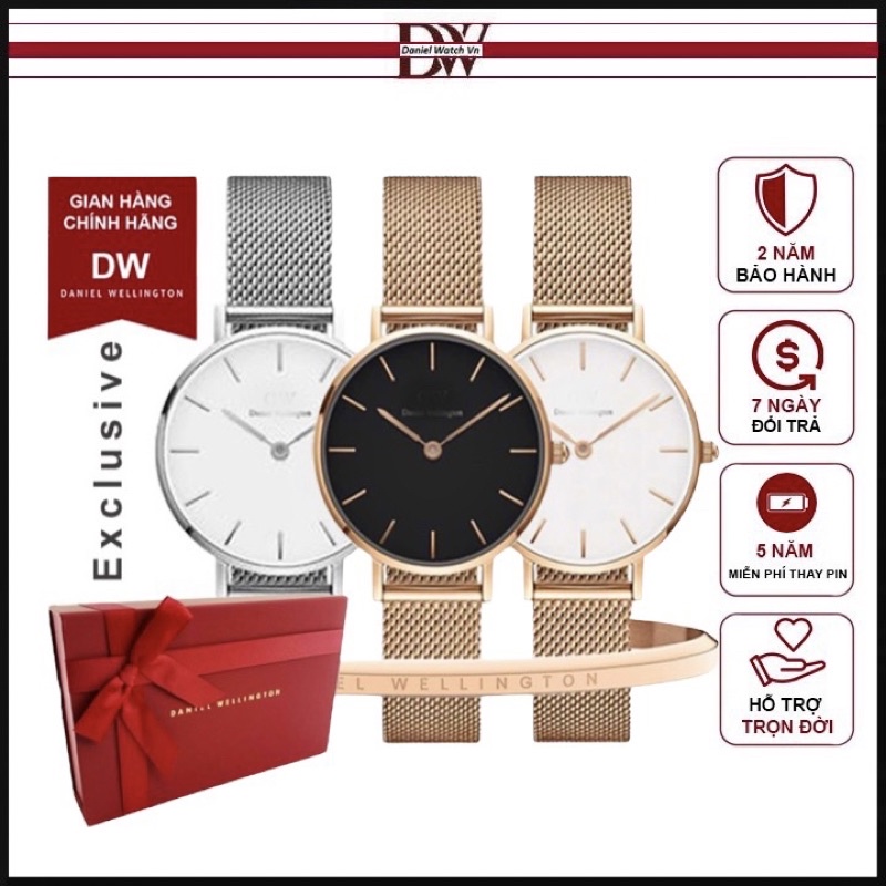 Đồng hồ nam nữ DW Classic Petite dây kim loại 28mm-36mm