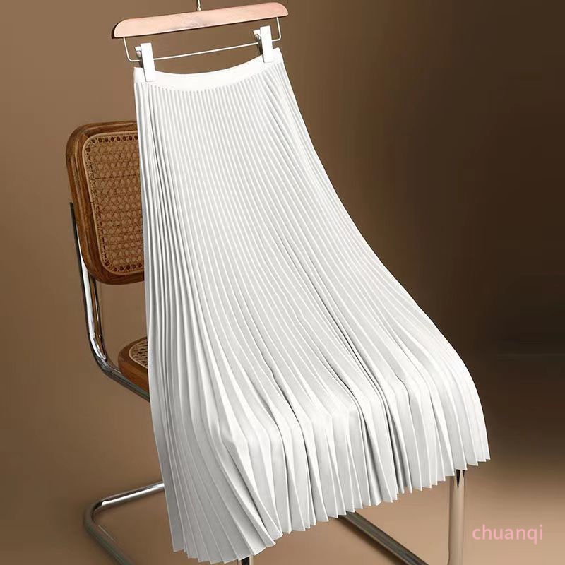 Chân Váy Chữ A Lưng Cao Màu Trơn Phong Cách Pháp Thời Trang Xuân Thu Mới