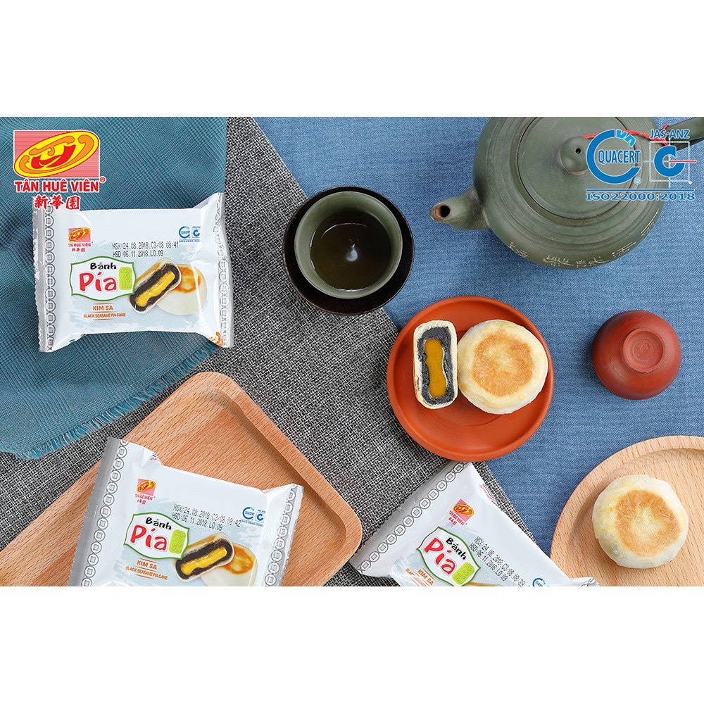 Bánh Pía Kim Sa Mè Đen Tân Huê Viên Túi 12 Bánh