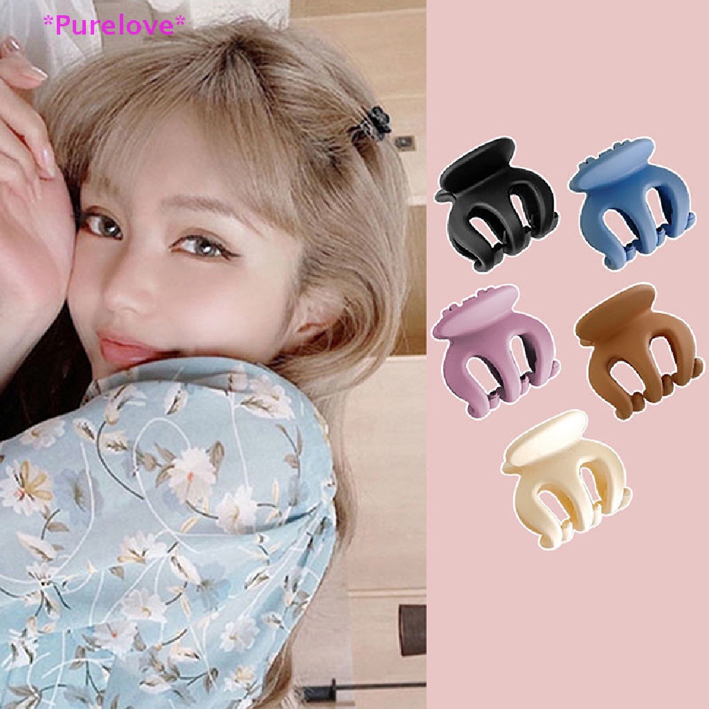 Set 6 Kẹp Tóc Mini Màu Đen Bằng Acrylic Đính Hoa Thời Trang Cho Nữ Mới