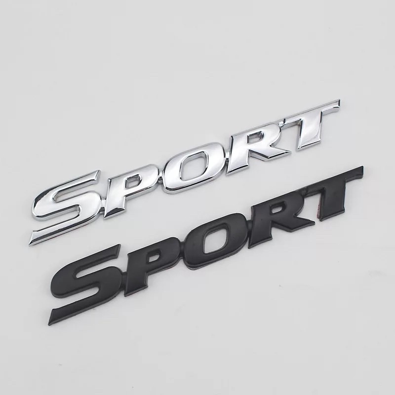 Chữ Sport kim loại dán xe ô tô