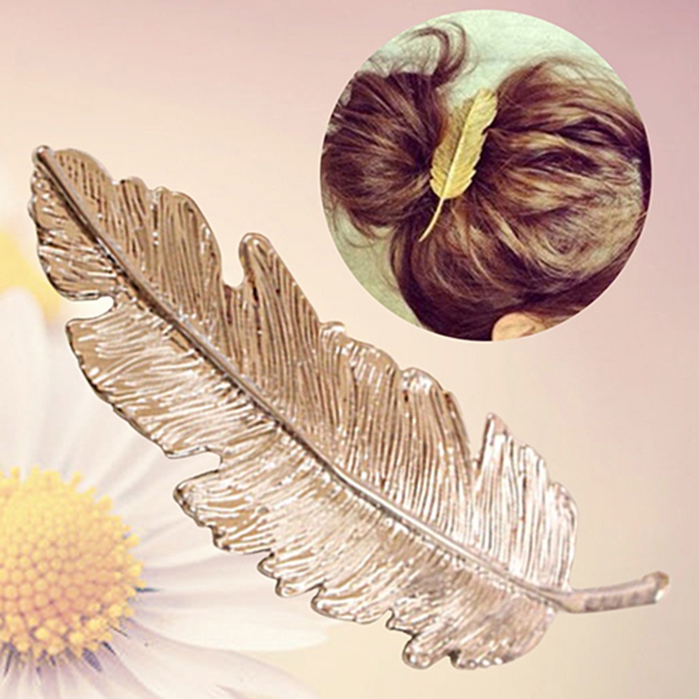 Kẹp tóc hình chiếc lá phong cách vintage xinh xắn cho nữ