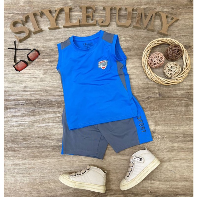 Bộ thể Thao thun lạnh - thông hơi sát nách bé trai