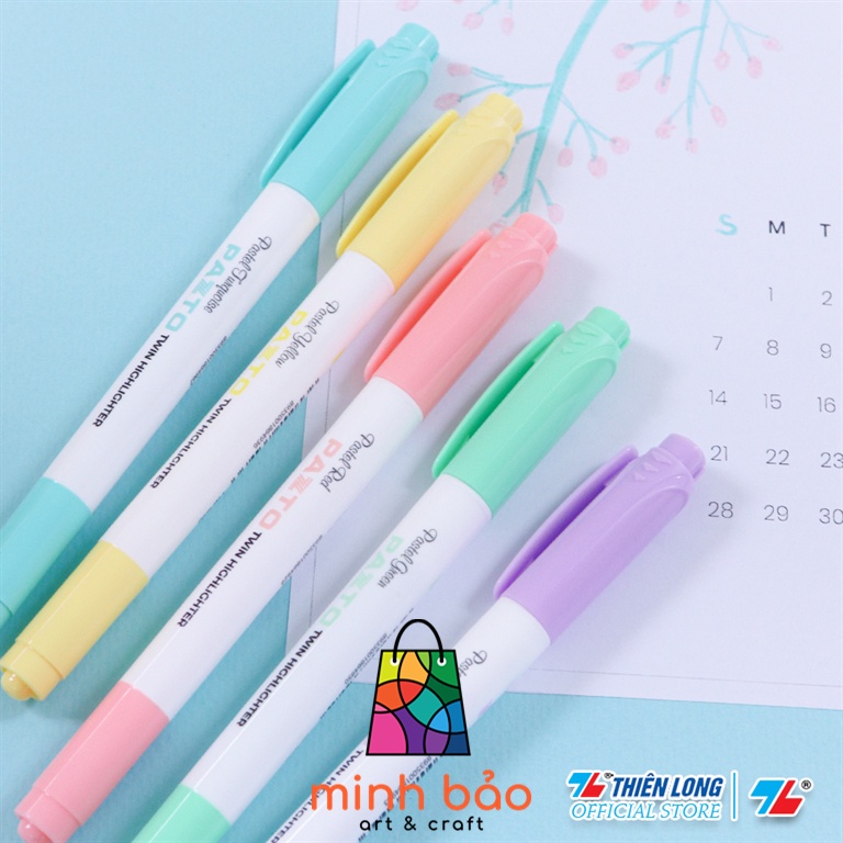 BỘ 5 BÚT DẠ QUANG MÀU PASTEL THIÊN LONG PAZTO HL-016 - BÚT DẠ QUANG RỬA ĐƯỢC - KHÔNG ĐỂ LẠI VẾT KHI PHOTOCOPY