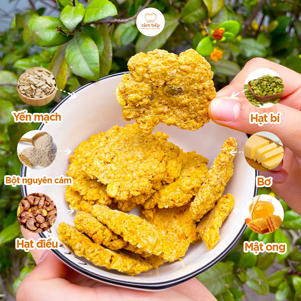 Bánh Ngói Yến Mạch Không Đường Ngọt Từ Mật Ong Dành Cho Người Ăn Kiêng, Mẹ Bầu - Tâm Bếp