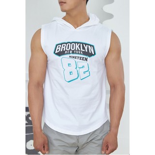 Áo Tank Top Hoodies Thể Thao Màu Trắng
