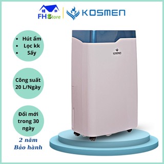 Máy hút ẩm kèm lọc không khí Kosmen KM20N phù hợp với phòng 40 tới 80m2 hút ẩm cực nhanh bảo hành 24 tháng