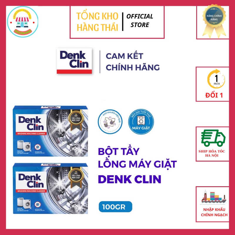 Bột Tẩy Lồng Máy Giặt Denk Clin, Cửa Đứng Và Cửa Trên Diệt Khuẩn , Tẩy Rửa Mảng Bám