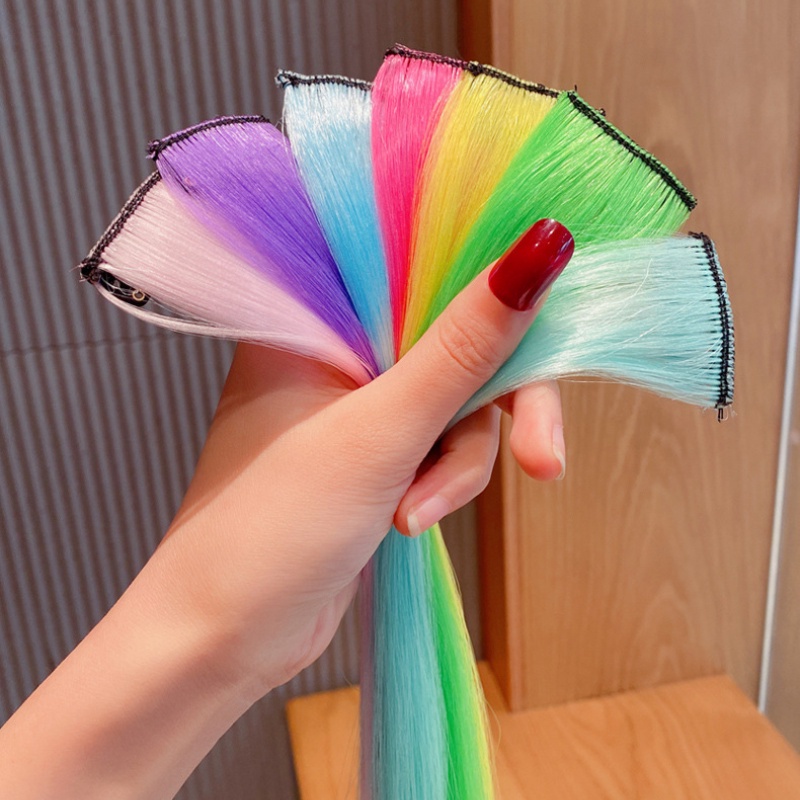 Tóc Giả Kẹp Highlight Dạng Thẳng Dài 50cm Nhuộm Ombre Cho Bé Gái MyBaby