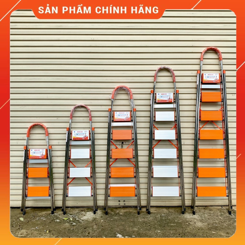 Thang ghế nhôm tay vịn 3,4,5,6,7 bậc - Tiêu chuẩn chất lượng và an toàn Châu Âu - bảo hành chính hãng