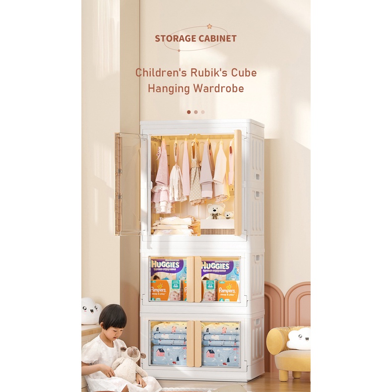 AladdingTủ Quần Áo Trẻ Em Bằng Nhựa Trong Suốt Lắp Ráp Dễ Dàng.