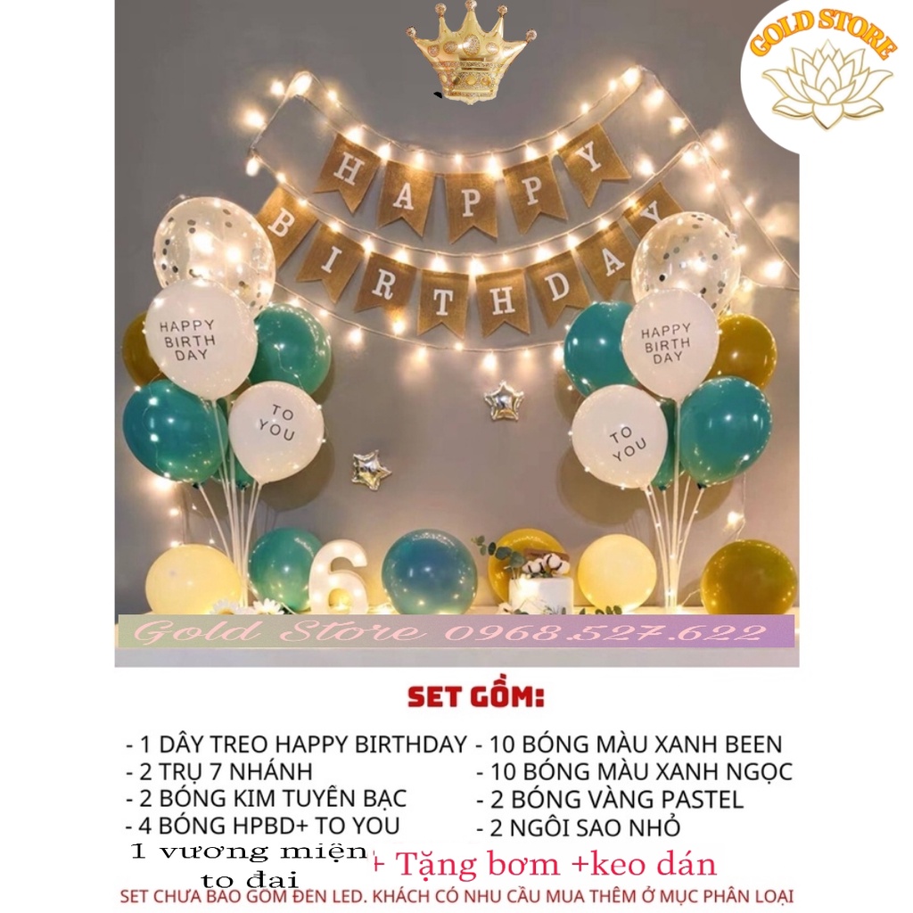 Sét Trang Trí Sinh Nhật, Party, Happy Birthday Để Bàn, Combo Chúc Mừng Sinh Nhật Đầy Đủ Phụ Kiện