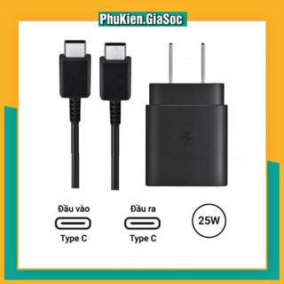 Bộ sạc nhanh 25w dành cho samsung - chuẩn sạc nhanh pd type-c to type-c