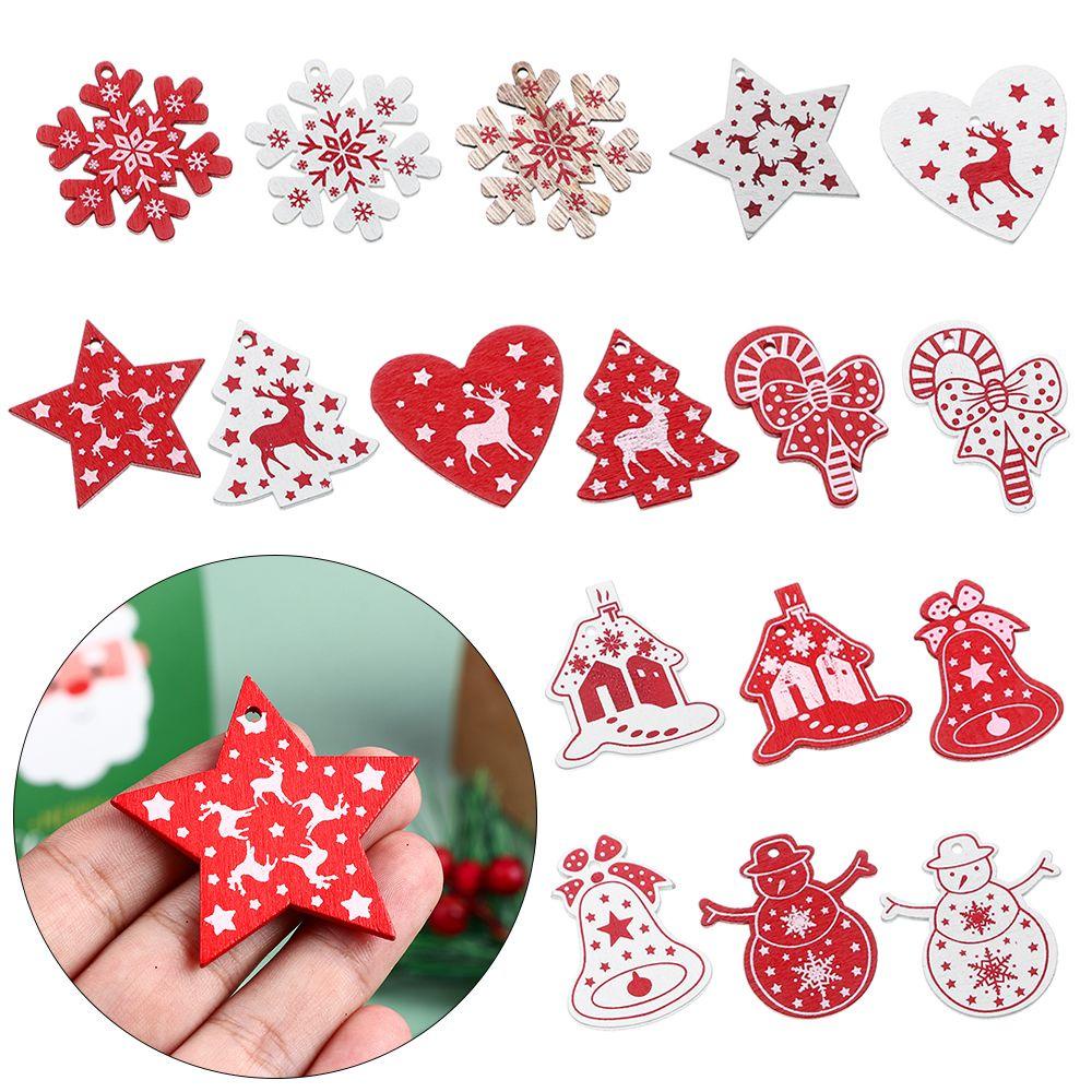 LONTIME Bộ 10 Thẻ Gỗ Treo Trang Trí Cây Thông Noel