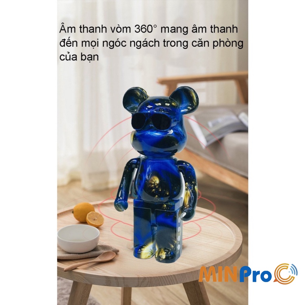 Loa bluetooth gấu Bearbrick MINPRO B5+ loa không dây mini bass mạnh cầm tay decor để bàn đẹp