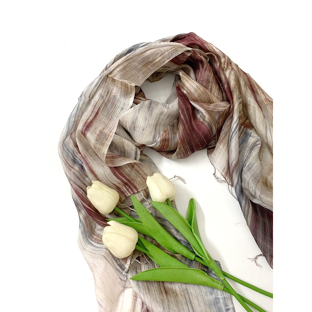 Khăn Lụa Tơ Tằm Palacesilk quàng cổ mùa đông#đi du lịch#chống nắng#thời trang, màu xanh #mềm#mịn#mượt#nhẹ&thoáng